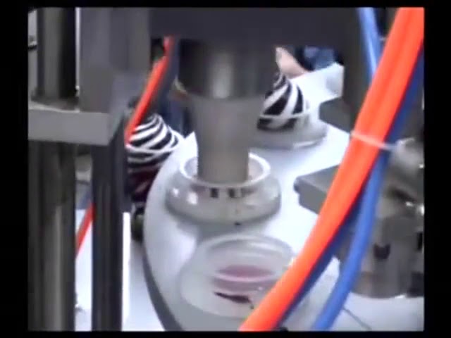 Semi Automatisk Mini Rotary Ice Cream Cup Fyldnings- og forseglingsmaskine